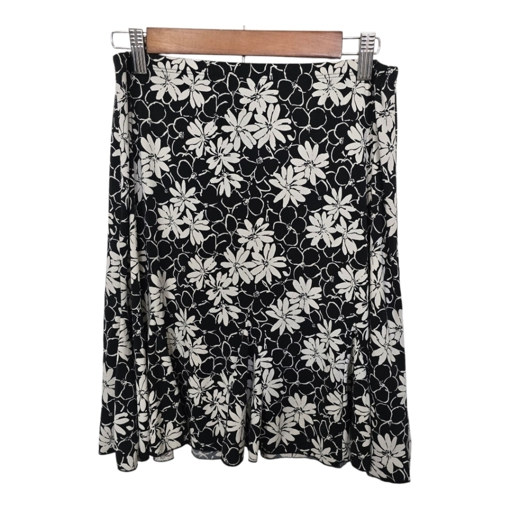 ​ Briggs New York Vintage 90s Black & White Floral Mini Skirt - Picture 3 of 7